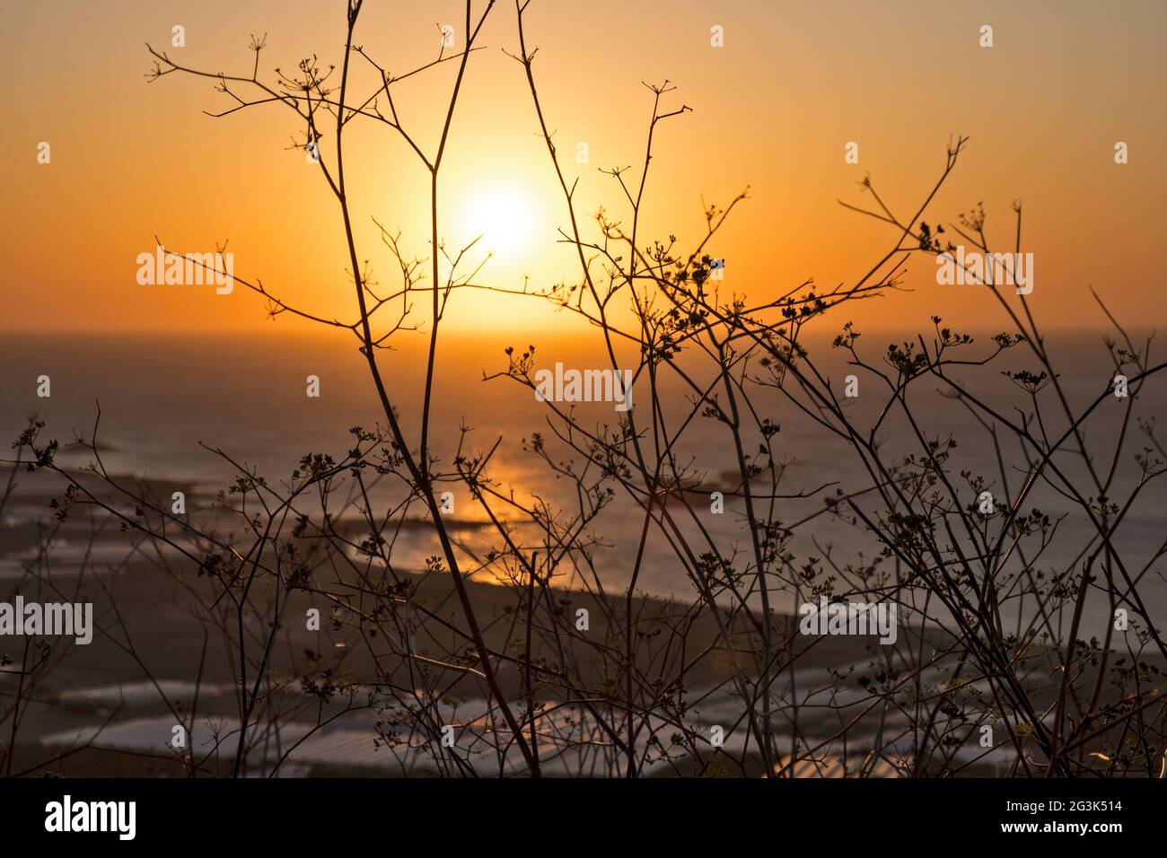 Sonnenuntergang über der Buch von Falassarna, auf der griechischen Mittelmeerinsel Kreta Stock Photo