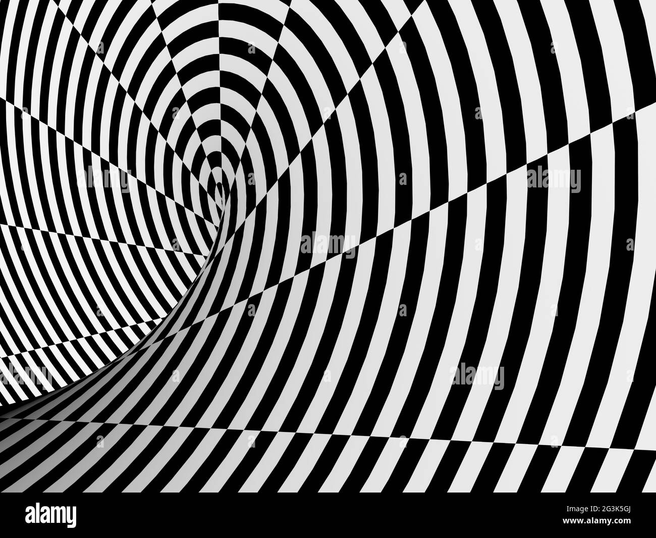 Abstract black and white tunnel Stock Photo