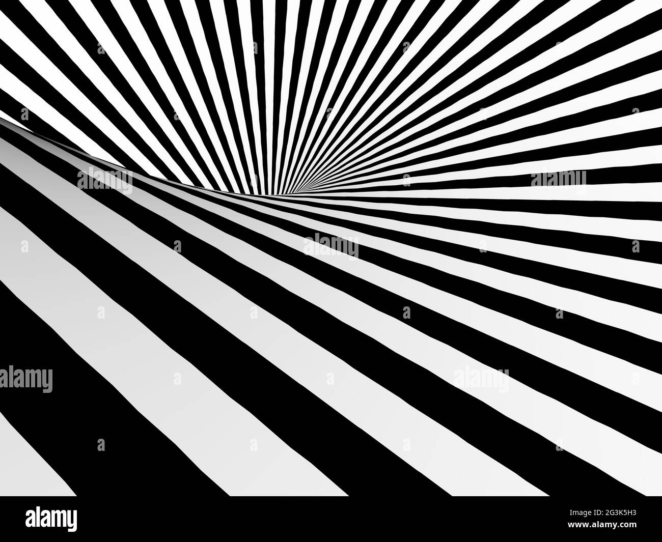 Abstract black and white tunnel Stock Photo