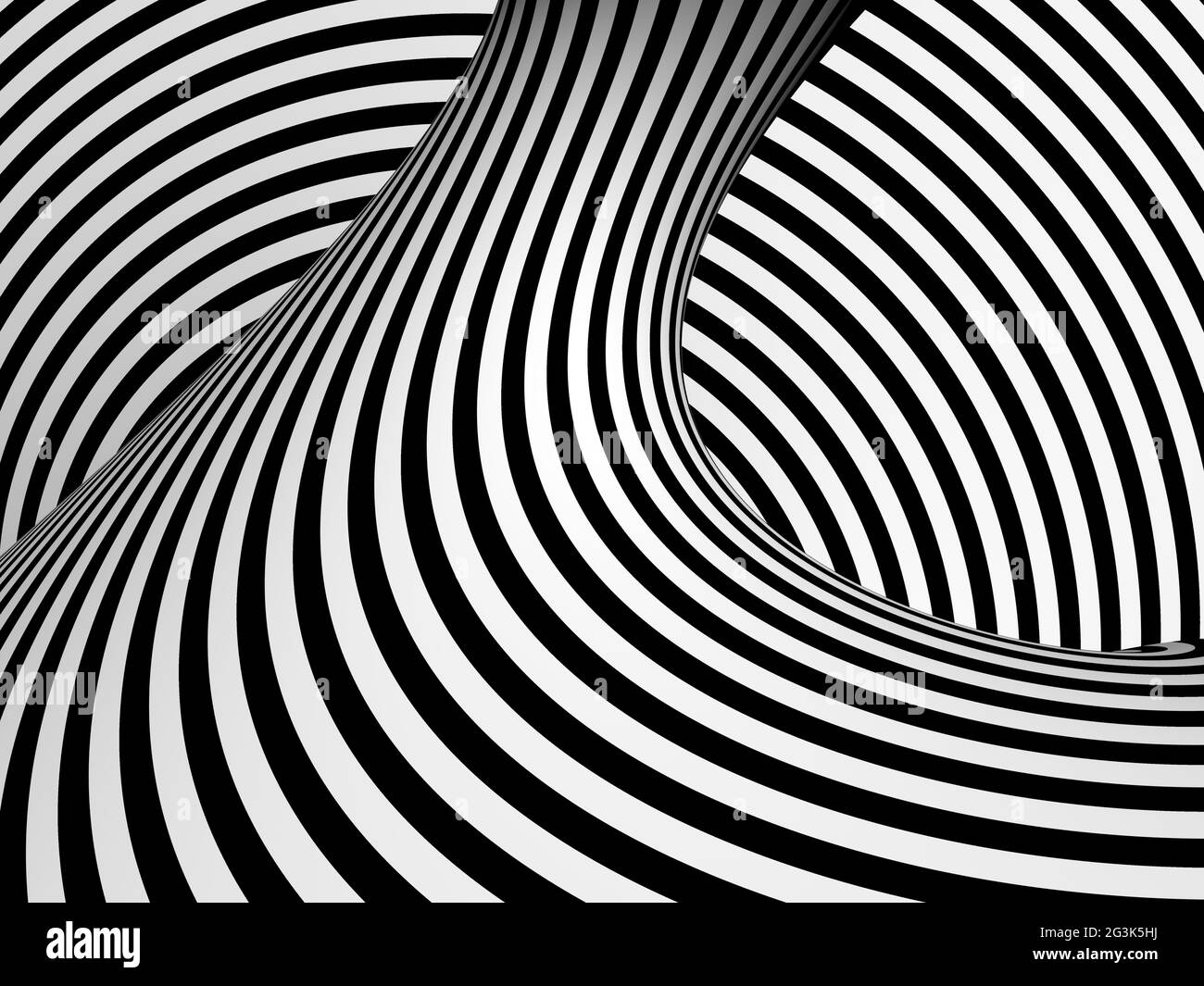 Abstract black and white tunnel Stock Photo