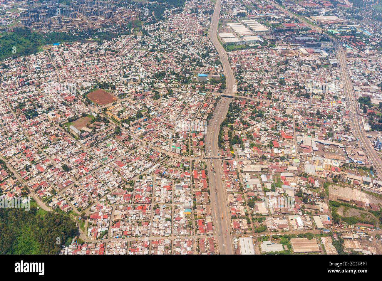 Aerial view of the Addis Ababa Stock Photo