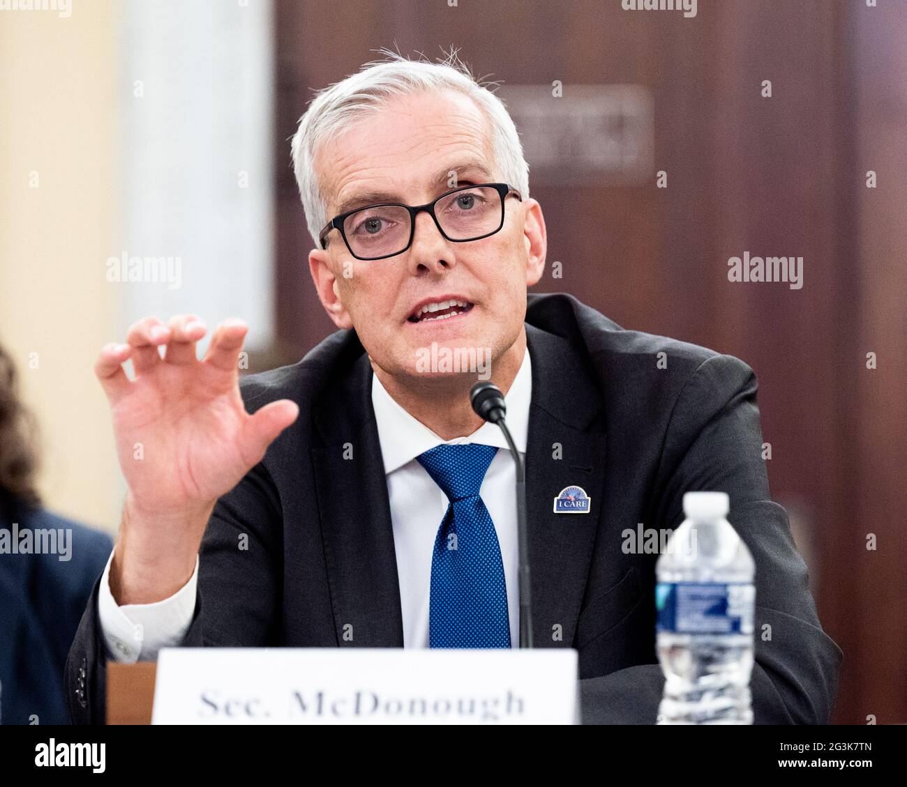 Washington, United States. 16th June, 2021. U.S. Secretary of Veterans Affairs Denis McDonough speaks at a hearing of the Senate Veterans Affairs Committee. Credit: SOPA Images Limited/Alamy Live News Stock Photo