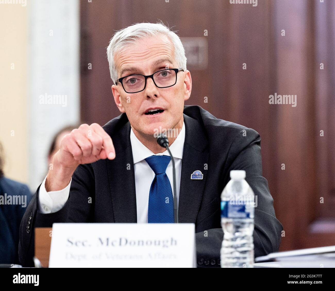 Washington, United States. 16th June, 2021. U.S. Secretary of Veterans Affairs Denis McDonough speaks at a hearing of the Senate Veterans Affairs Committee. Credit: SOPA Images Limited/Alamy Live News Stock Photo