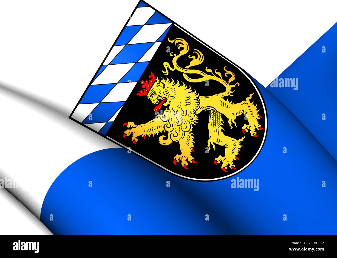 Flag of Upper Bavaria, Germany. Stock Photo