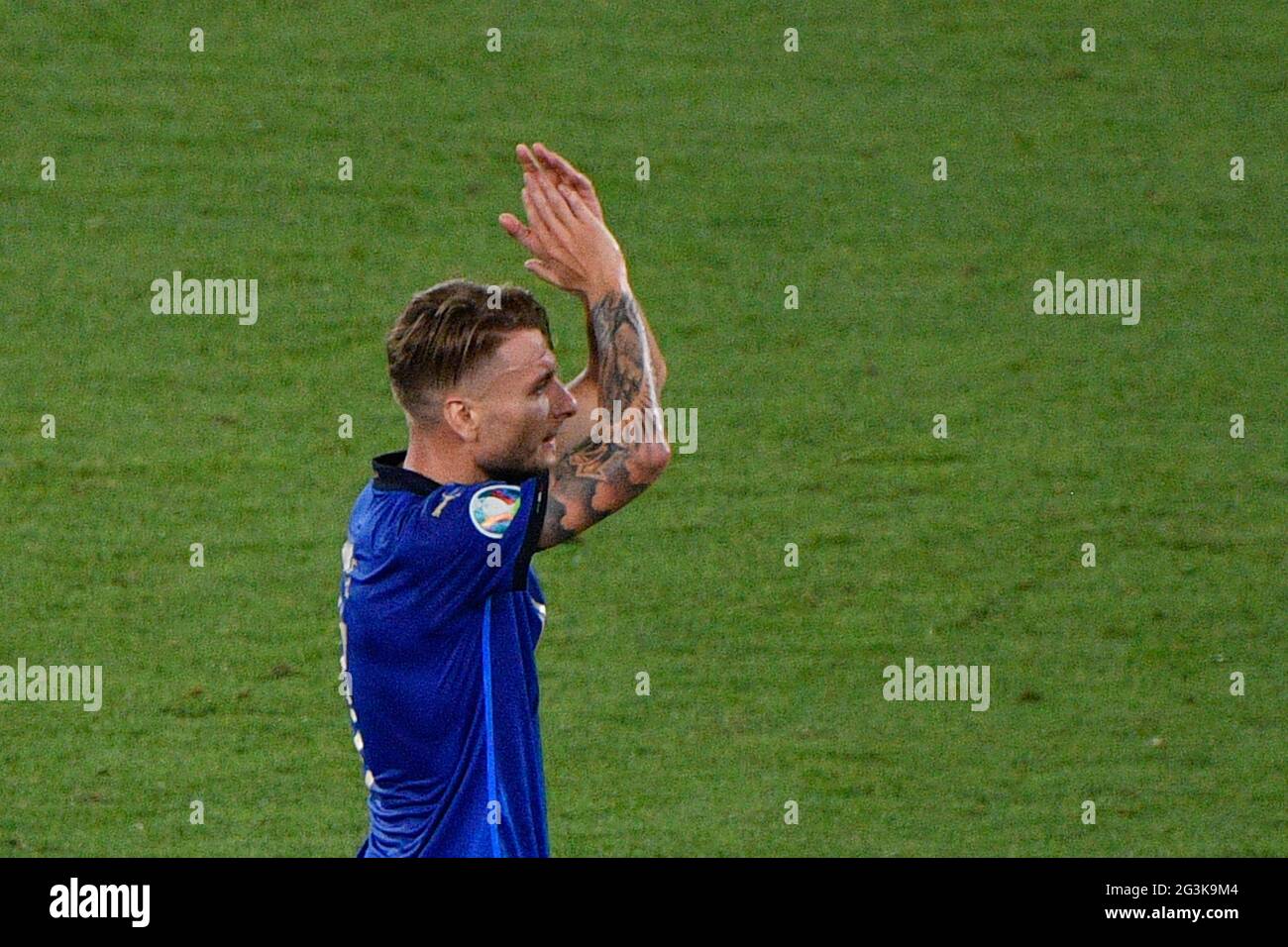 Ciro Immobile of Italy seen in action during the UEFA Euro 2020 Group A - Italy vs Switzerland at the Olimpic Stadium i / LM Stock Photo