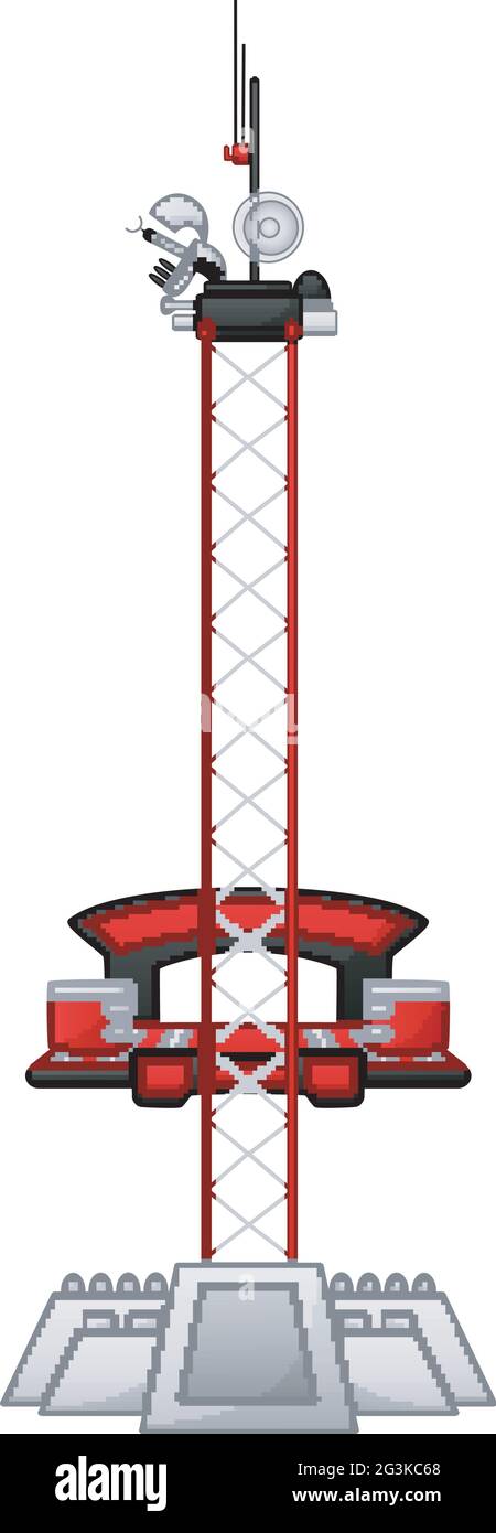 Satellite tower isolated on white background Stock Vector
