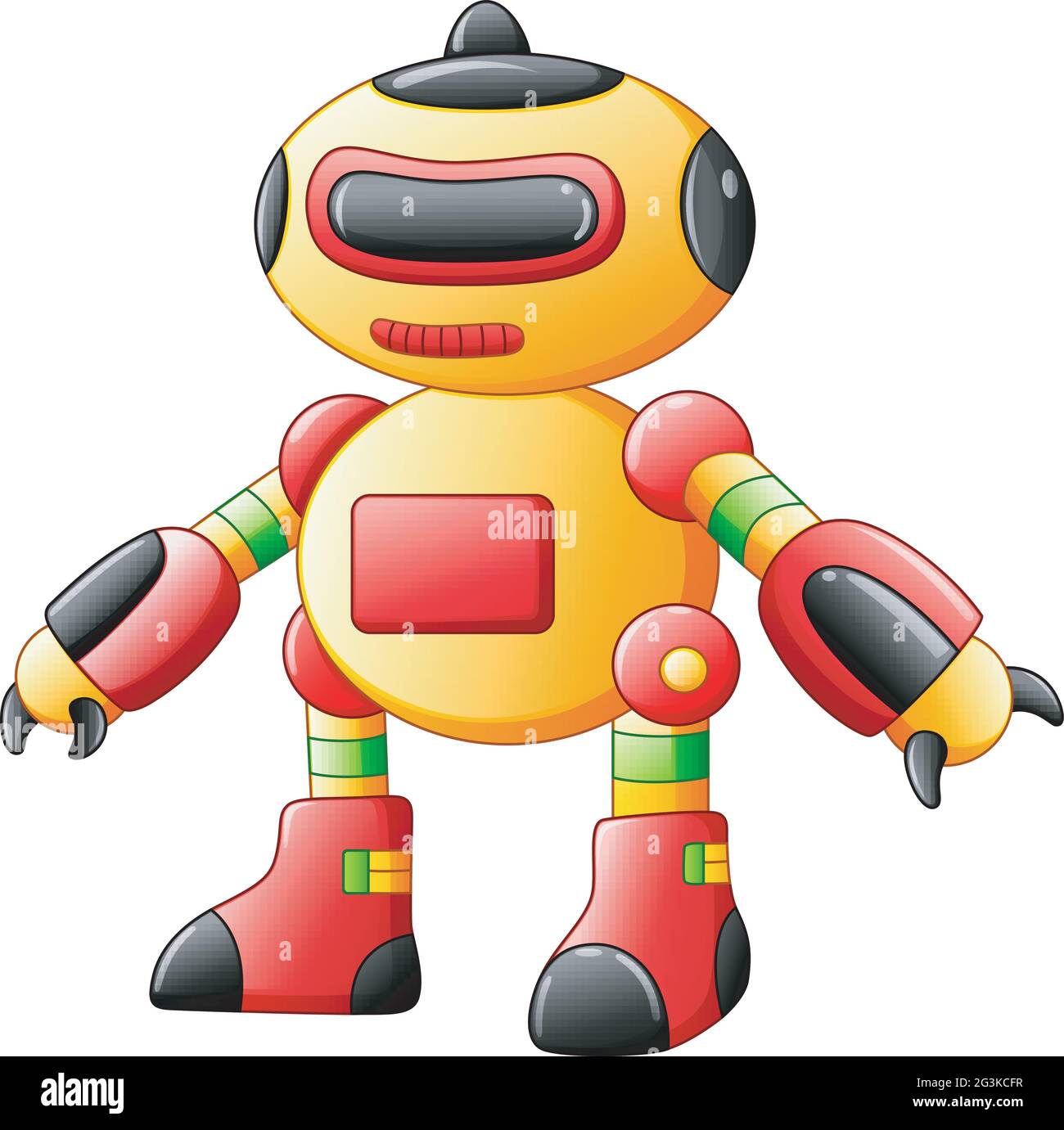 Colorful toy robot character isolated on white background Stock Vector ...