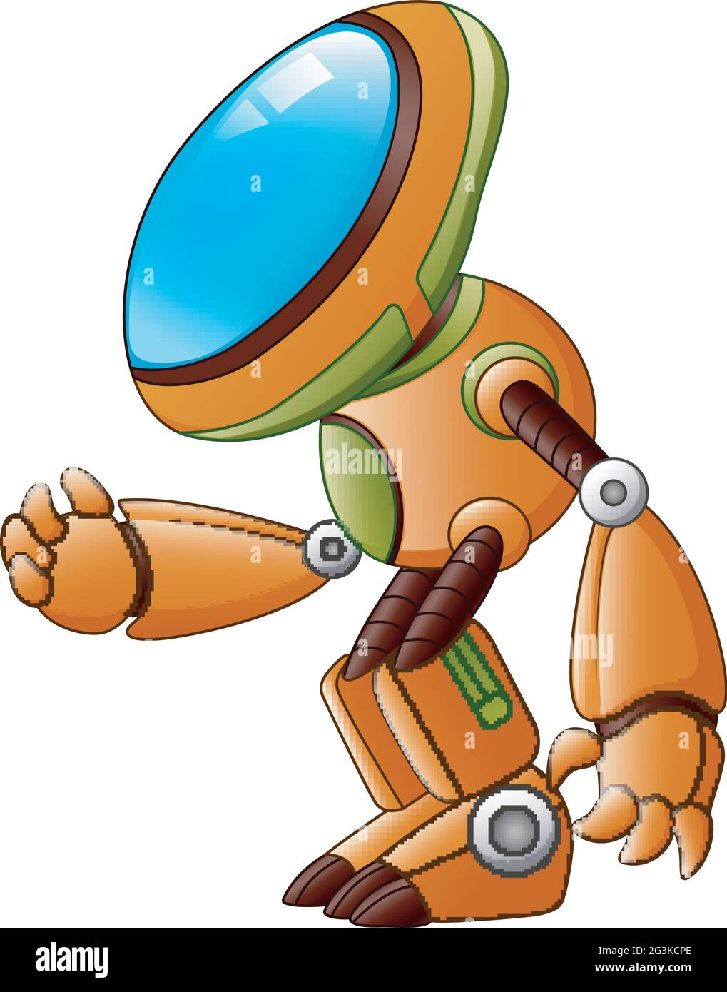 Orange robot cartoon isolated on white background Stock Vector Image ...