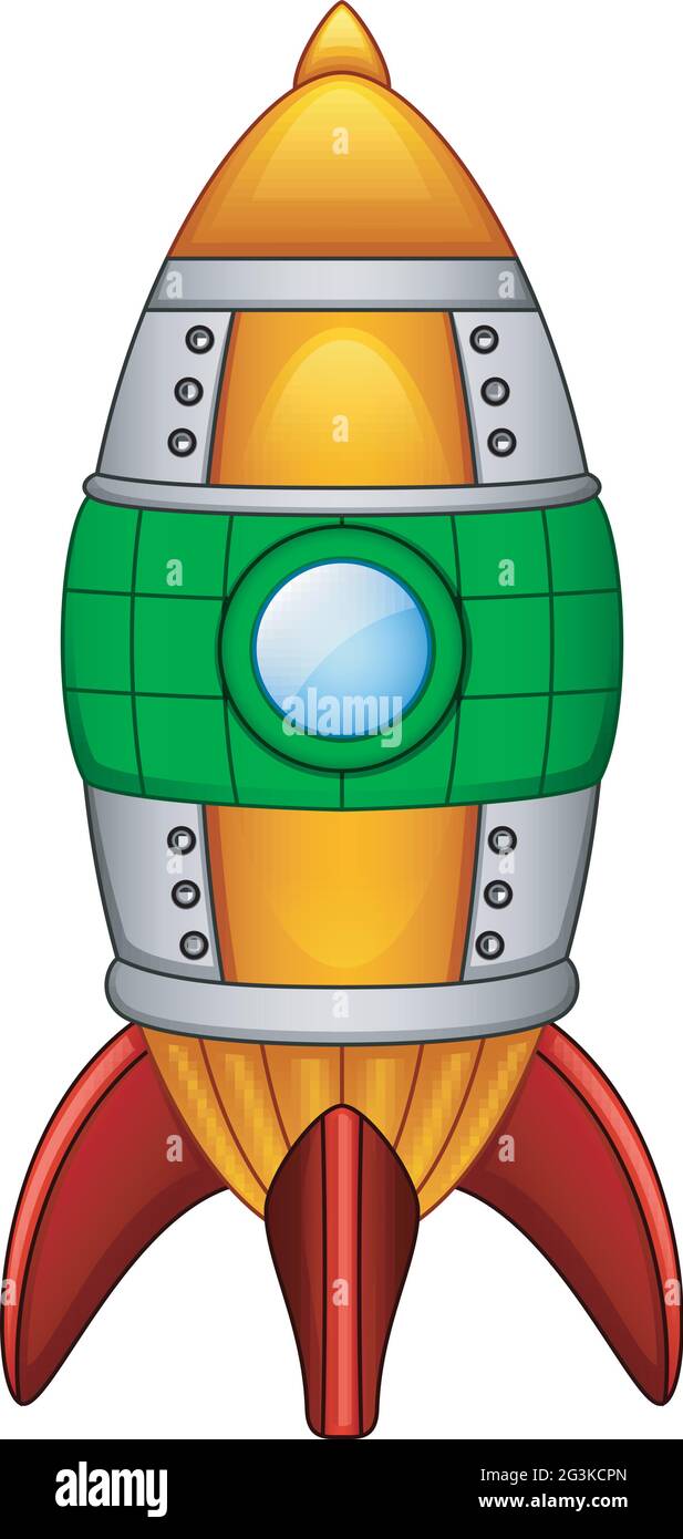 Cartoon rocket spaceship isolated on white background Stock Vector ...