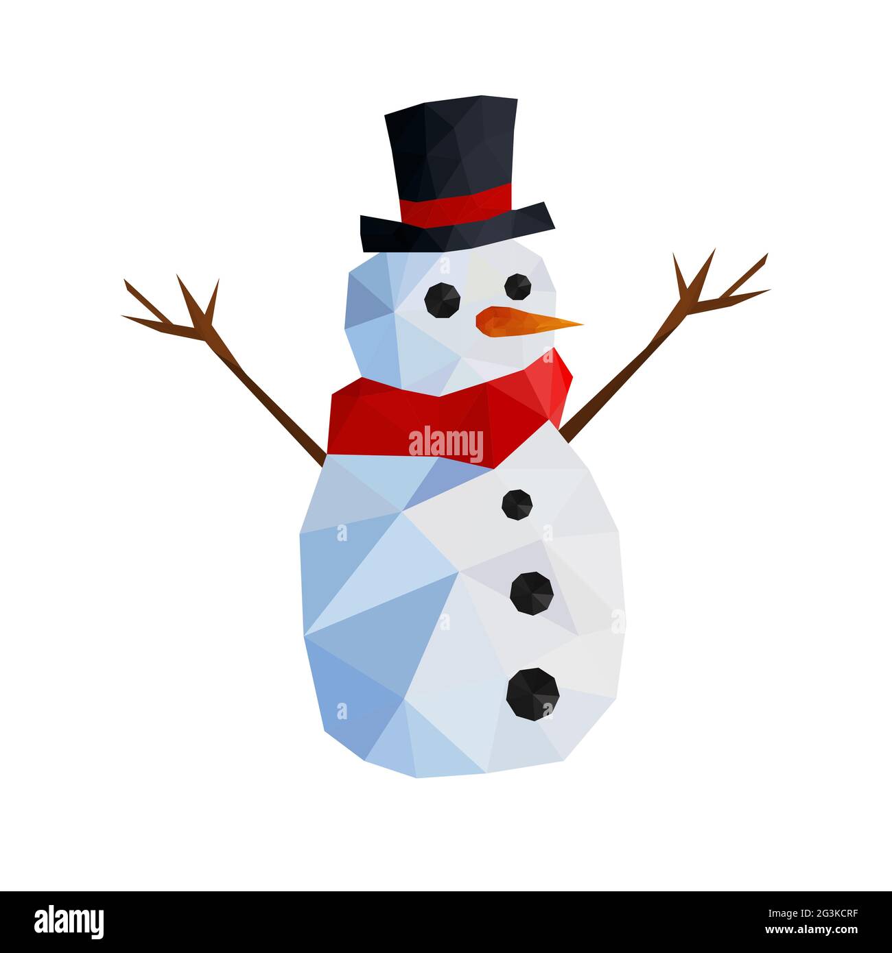 Illustration of funny origami snowman with joben Stock Photo