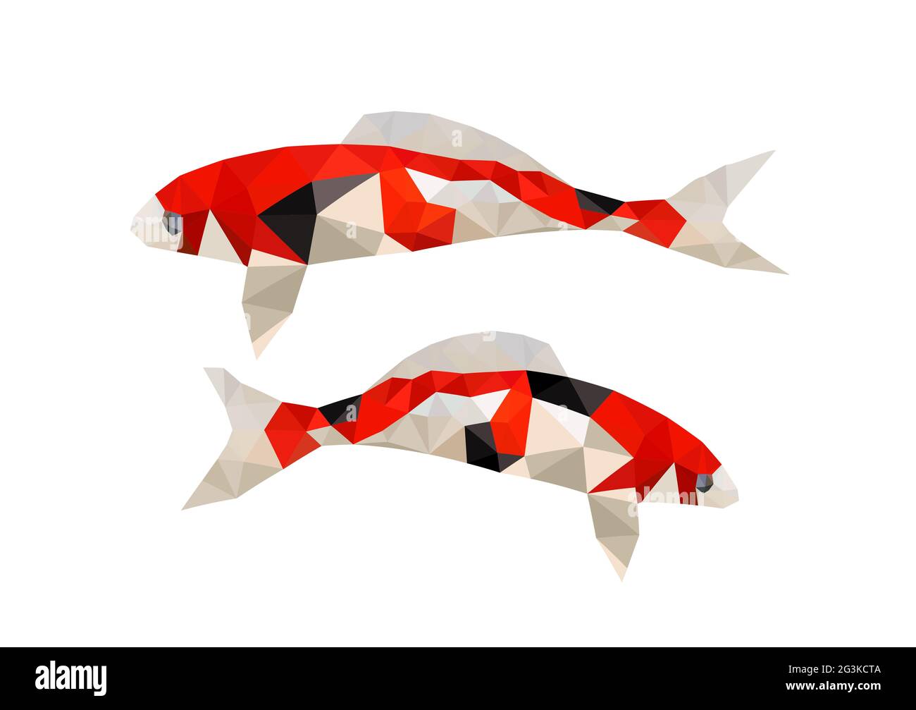 Illustration of two origami koi fish Stock Photo