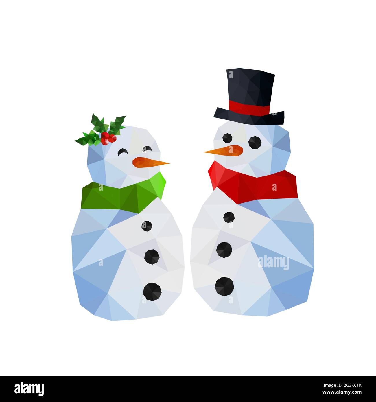 Two funny snowman Stock Photo