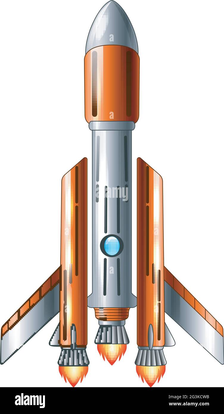 Space shuttle launch isolated on white background Stock Vector Image ...