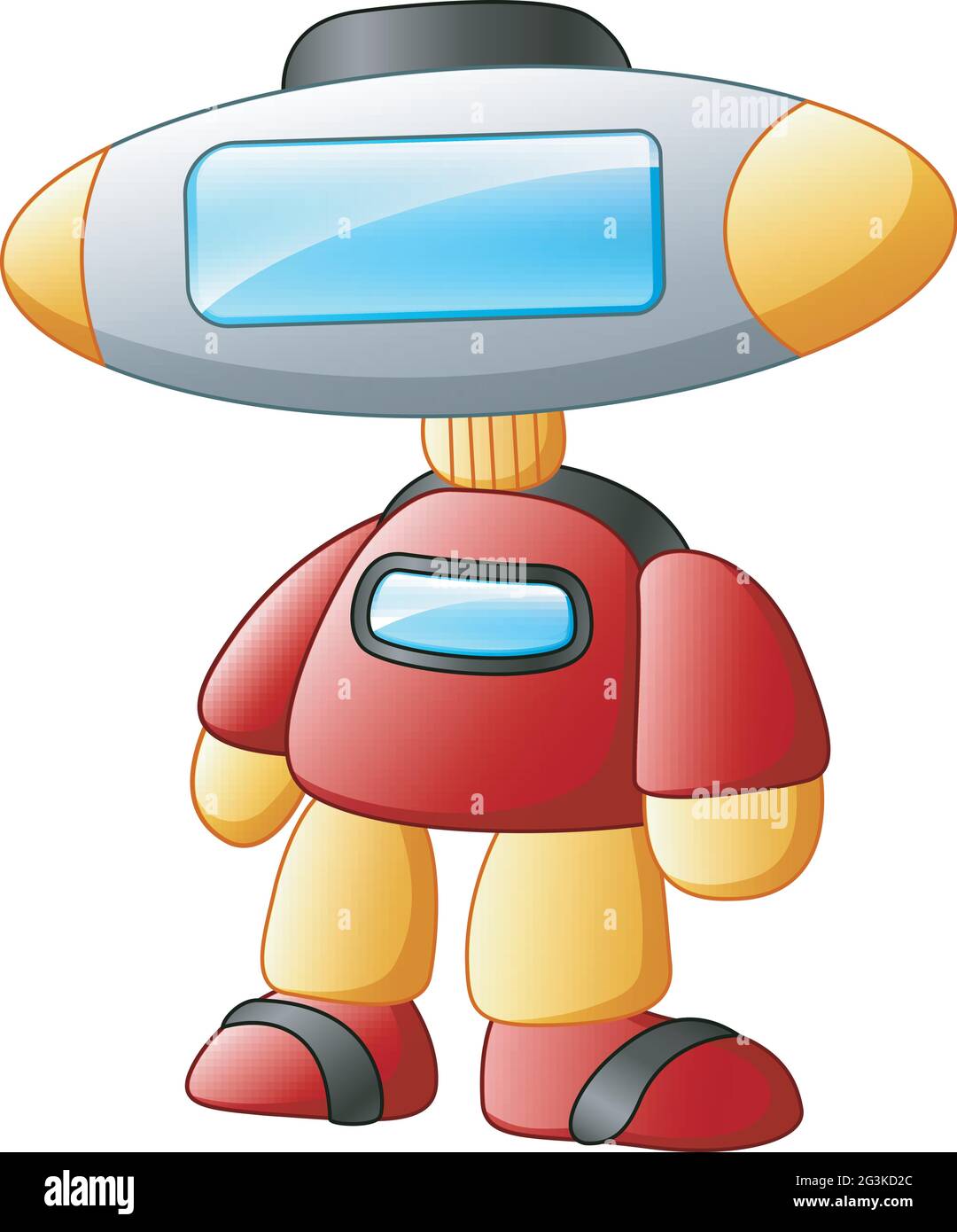 Cartoon robot character isolated on white background Stock Vector Image ...