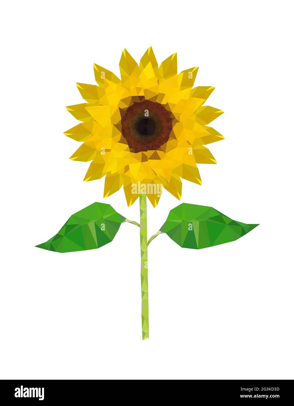 Illustration of origami sunflower Stock Photo - Alamy