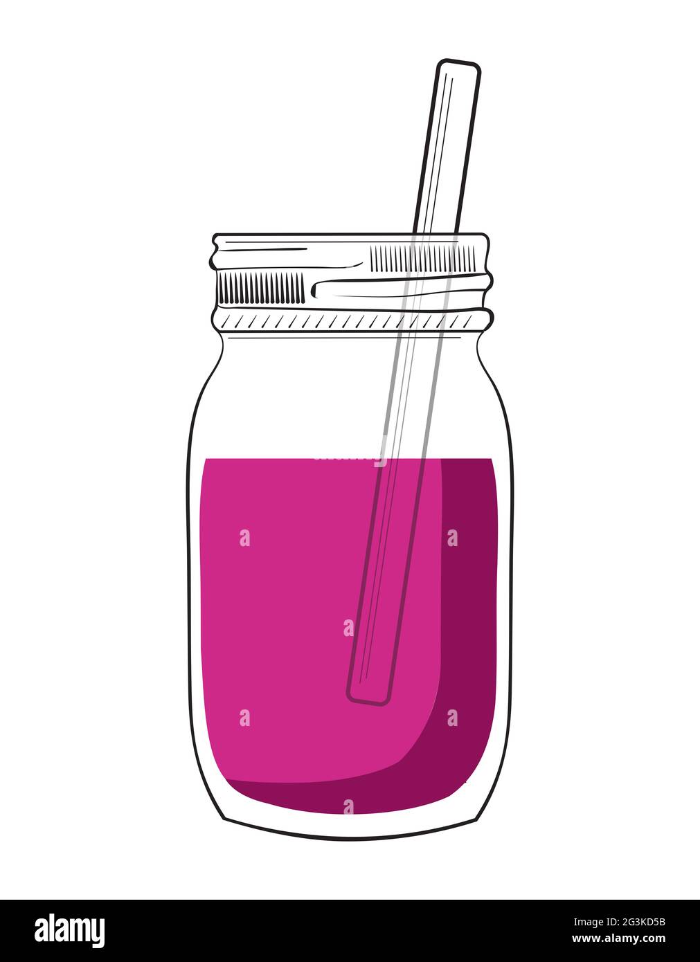 Illustration of doodle smoothie jar Stock Photo - Alamy