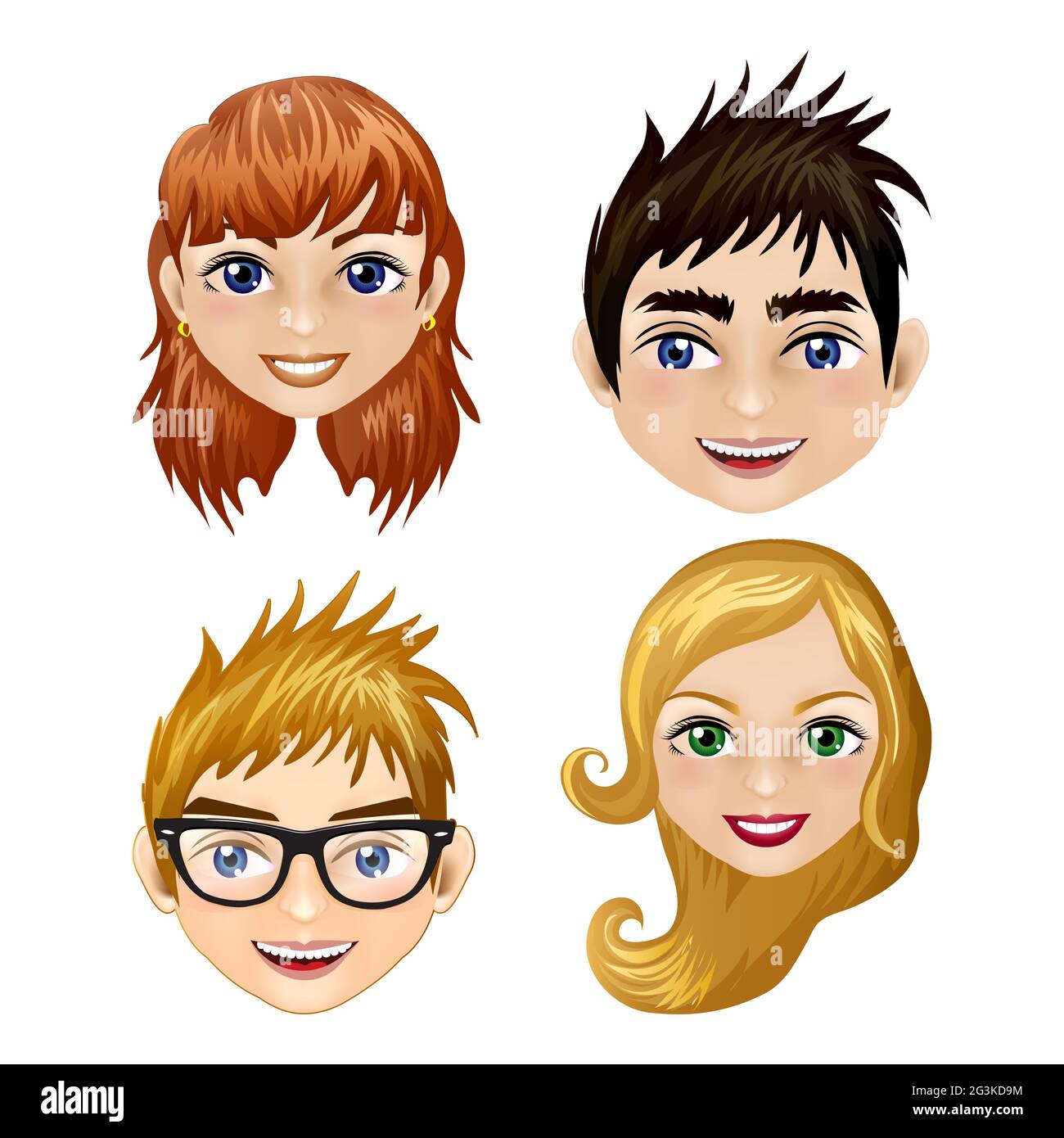 Illlustration set of different modern icons of children Stock Photo