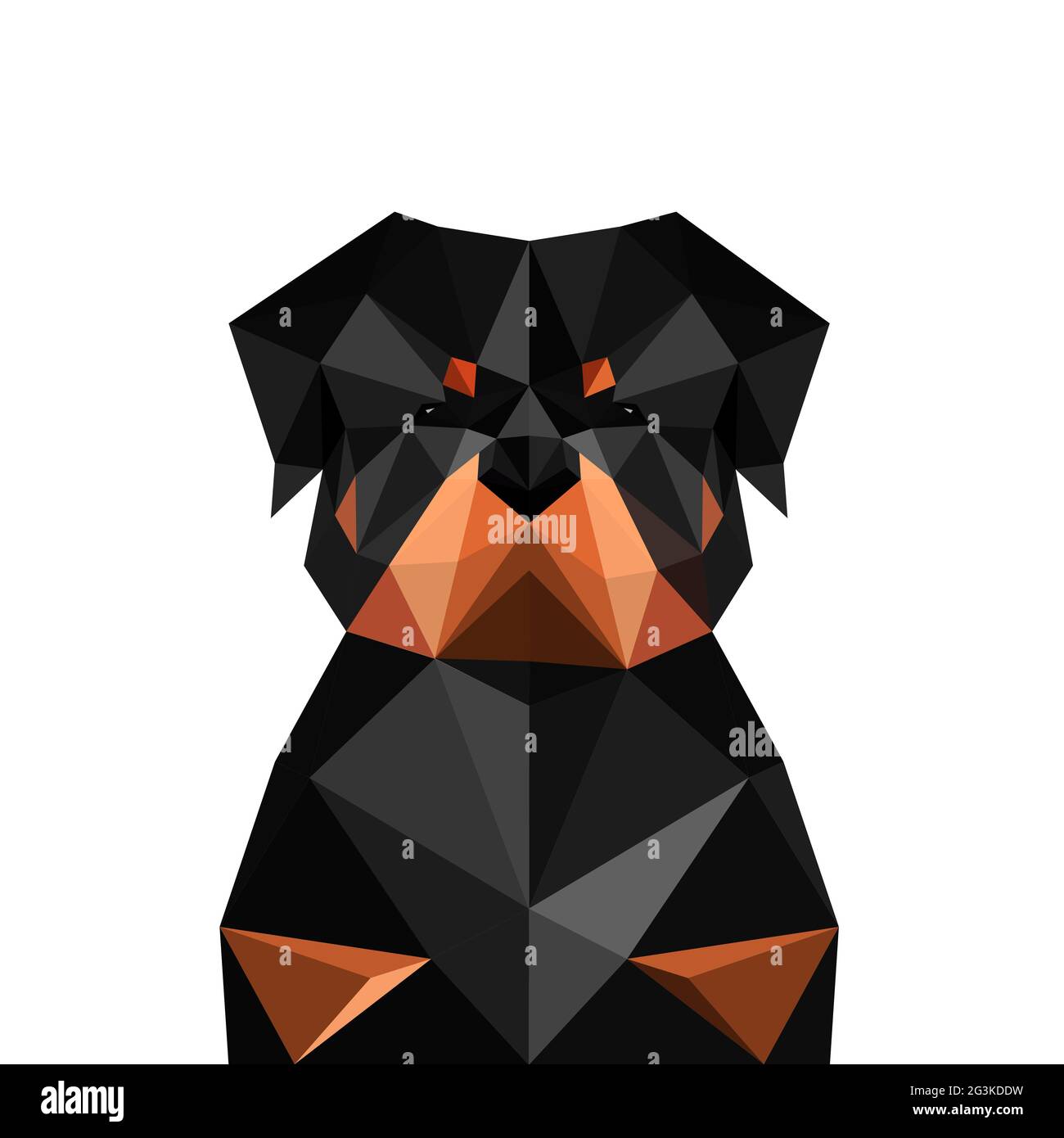 Illustration of origami rottweiler dog Stock Photo