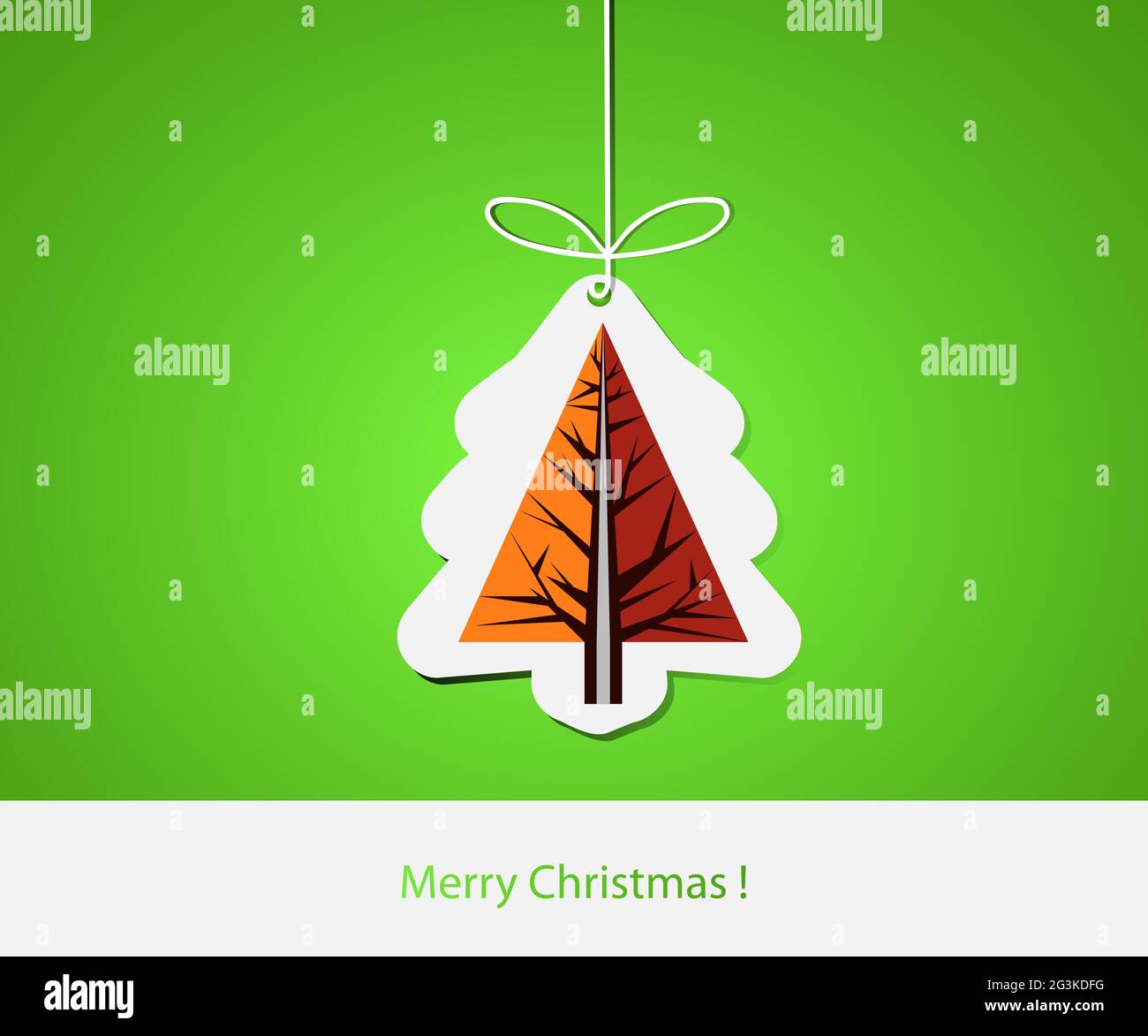 Christmas illustration with abstract pine tree Stock Photo