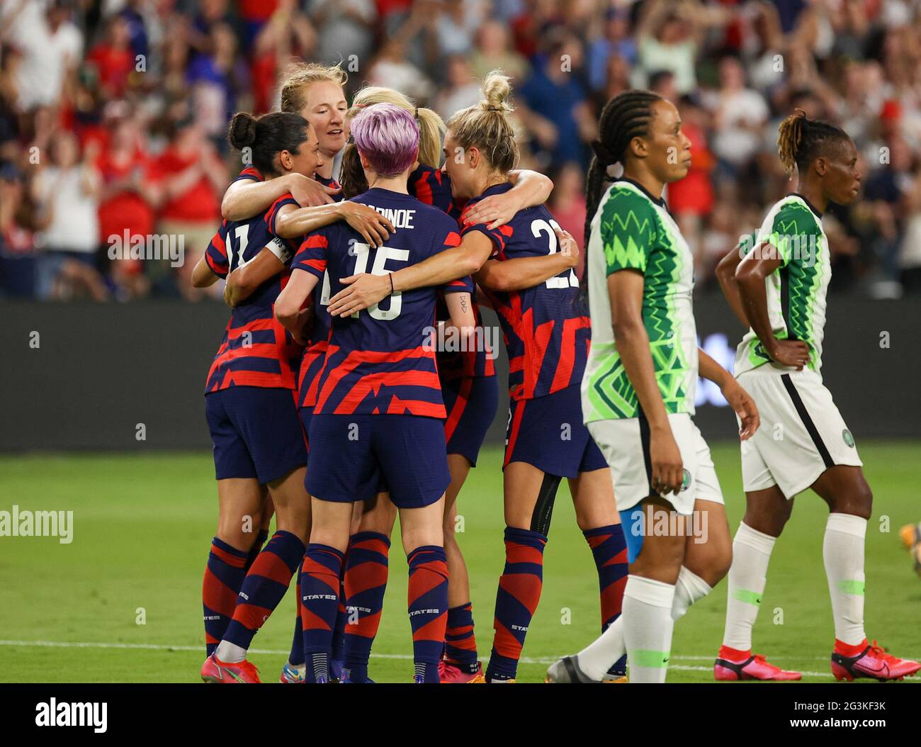 Austin Texas Usa 16th June 21 The United States Celebrates After Forward Christen Press 23 Scores A Goal In First Half Stoppage Time During The Usa S 2 0 Win Over Nigeria In An