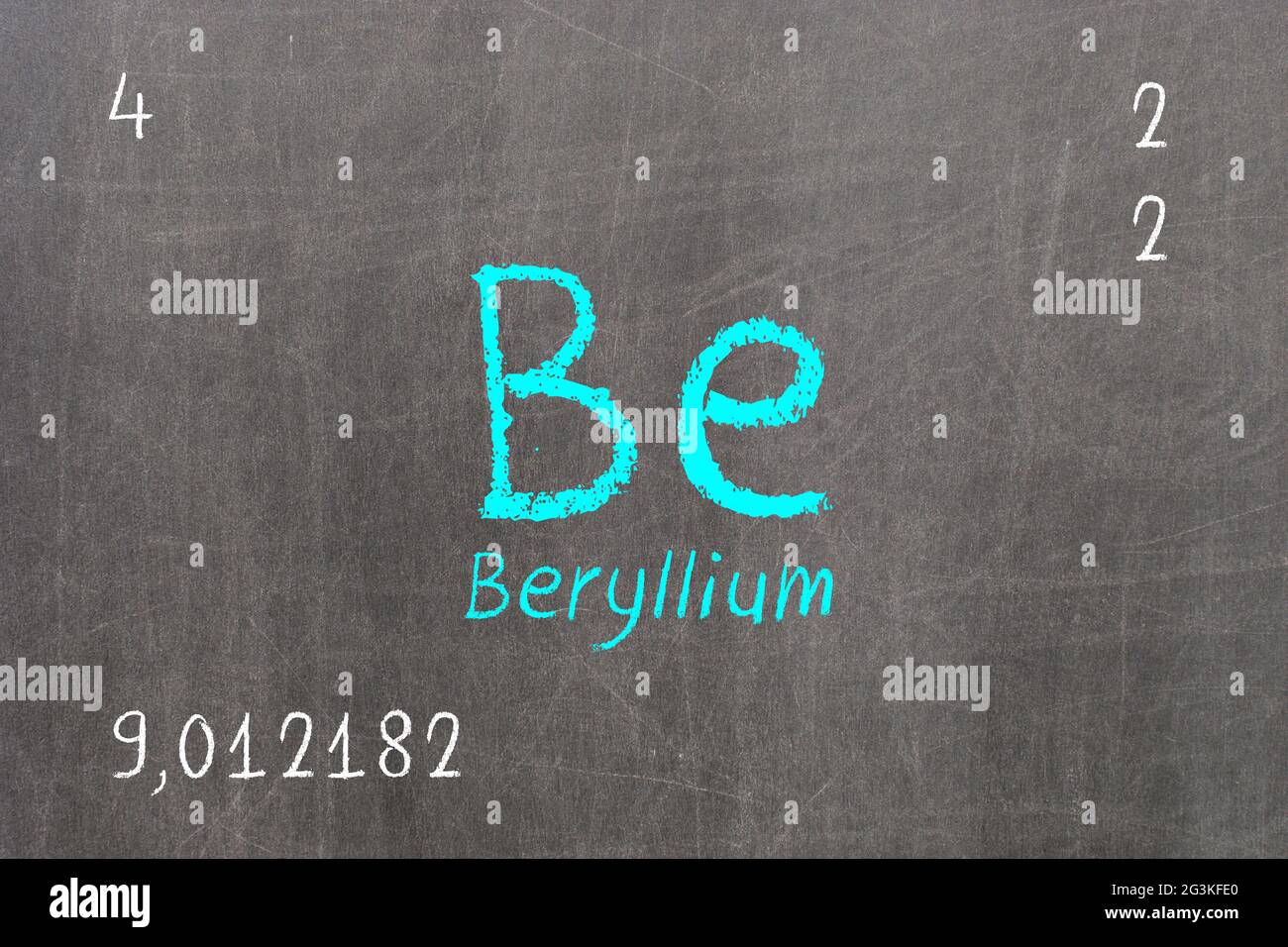 Isolated blackboard with periodic table, Beryllium Stock Photo - Alamy