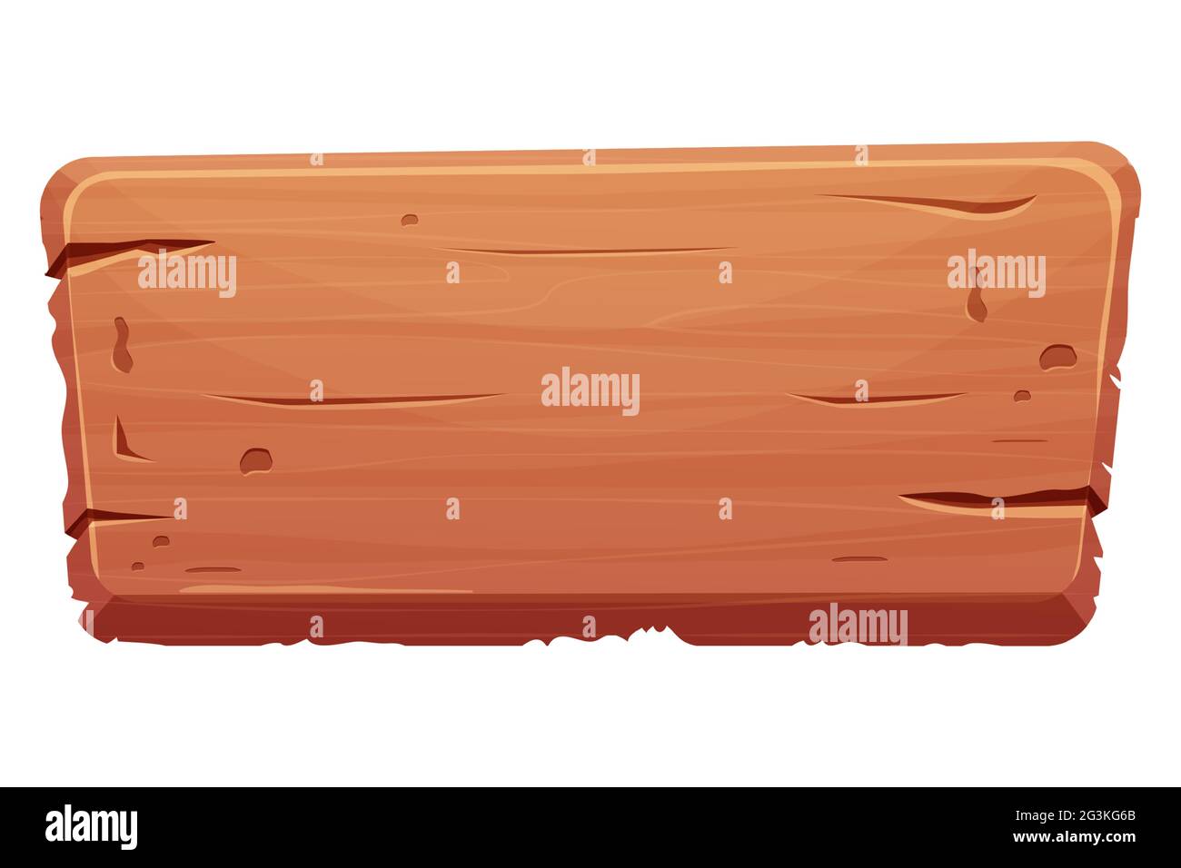 Wood sign, banner, wooden empty plank in cartoon style isolated on ...