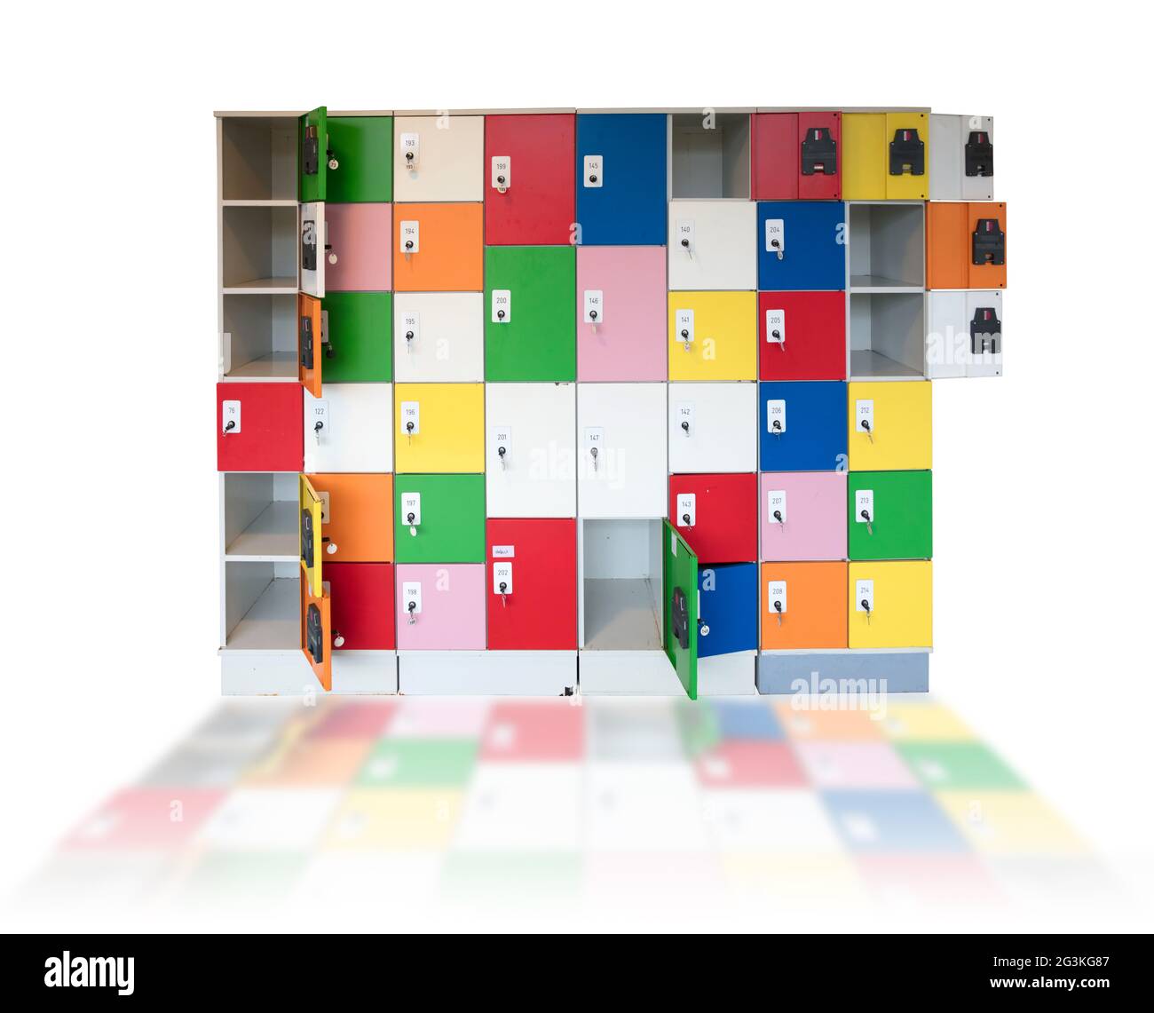 Red and green lockers hi-res stock photography and images - Alamy