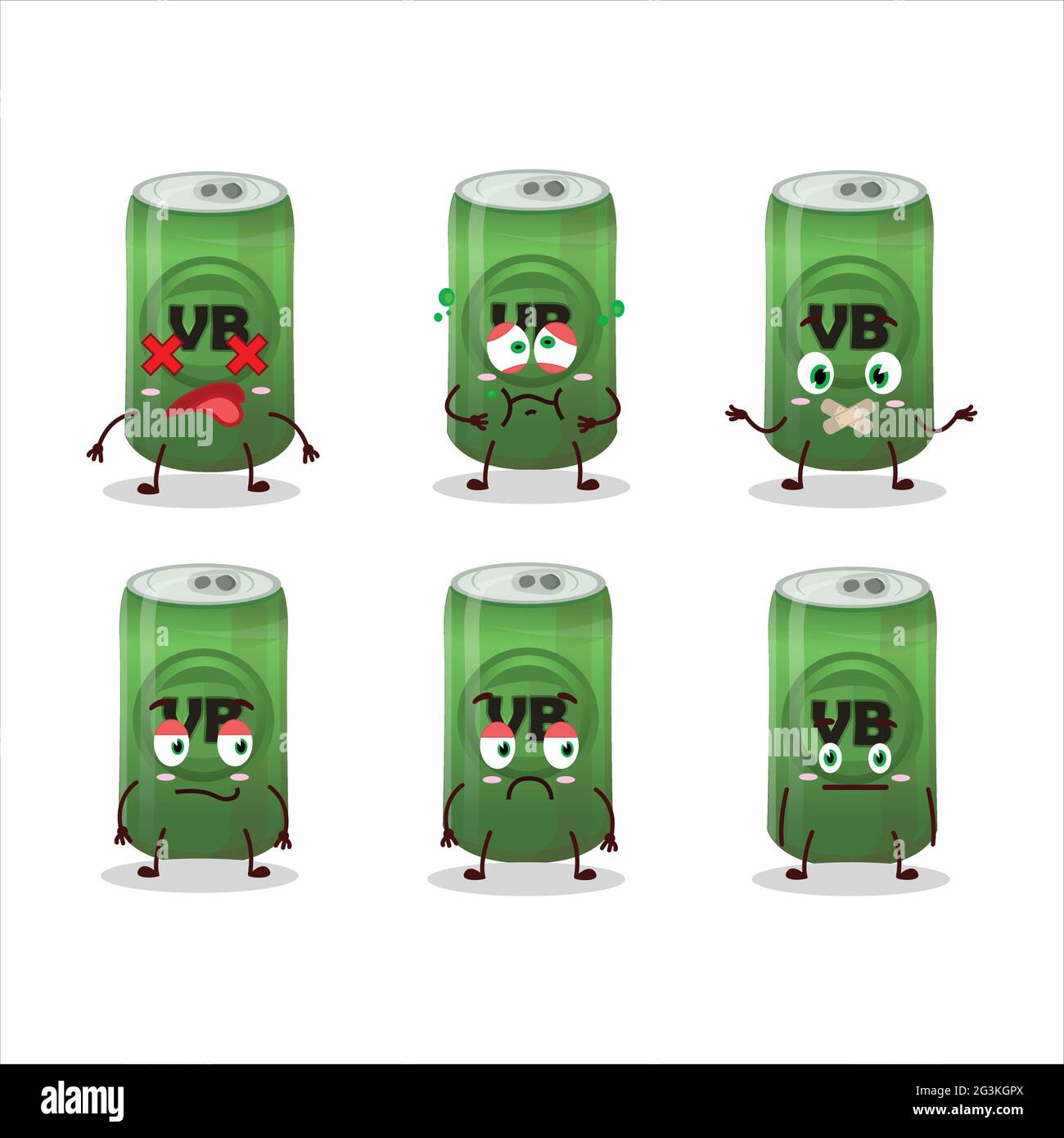 Beer can cartoon character with nope expression. Vector illustration ...