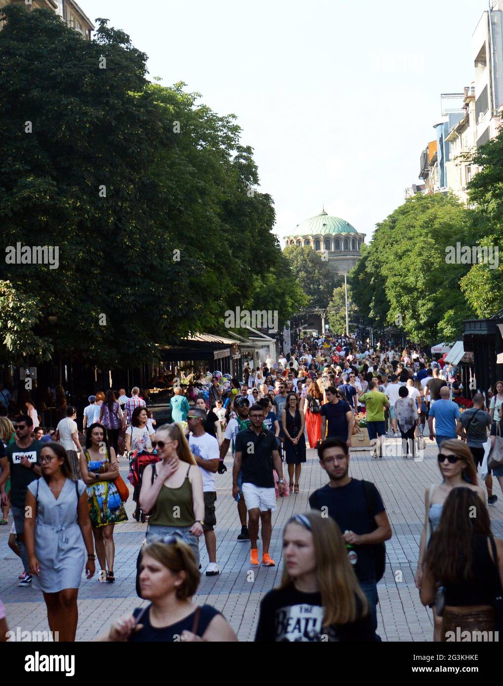 Vitosha Boulevard is a vibrant pedestrian street with many restaurants ...