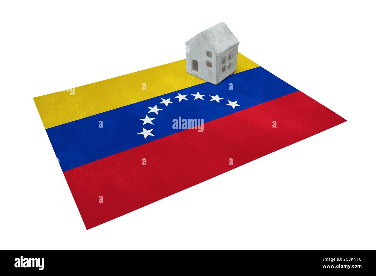 Small house on a flag - Venezuela Stock Photo