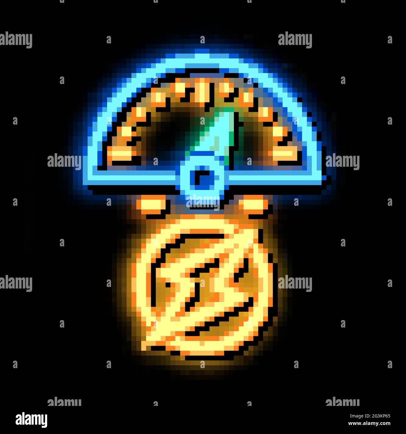 electro car charge sensor neon glow icon illustration Stock Vector ...