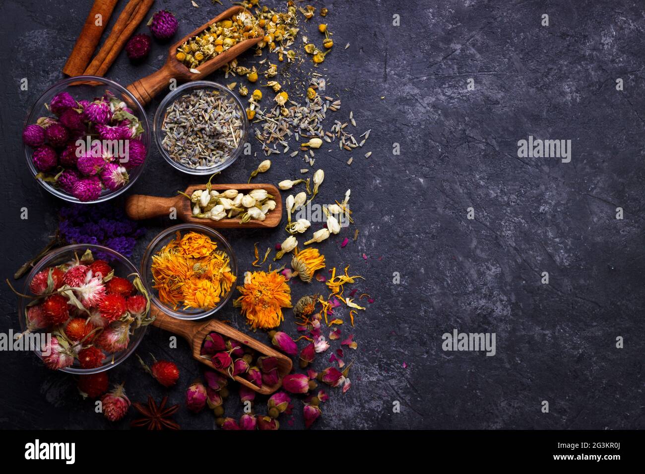 Assortment of dry flower tea Stock Photo Alamy