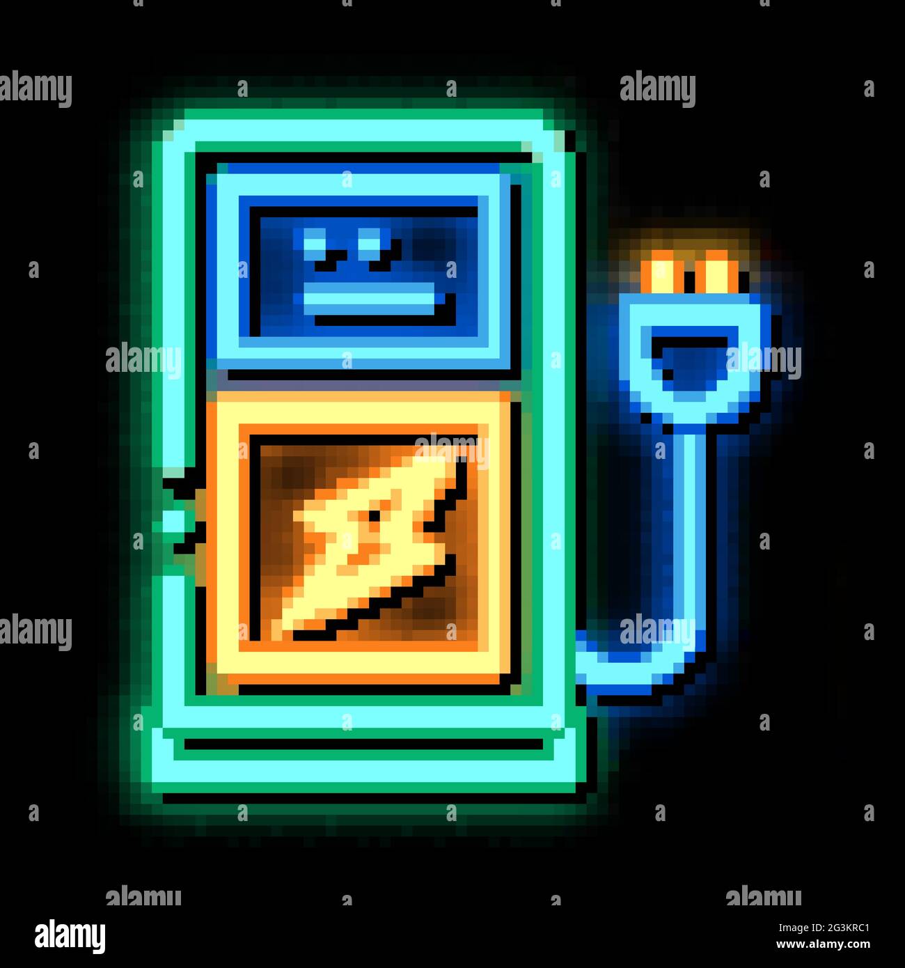 electro car charge station neon glow icon illustration Stock Vector ...