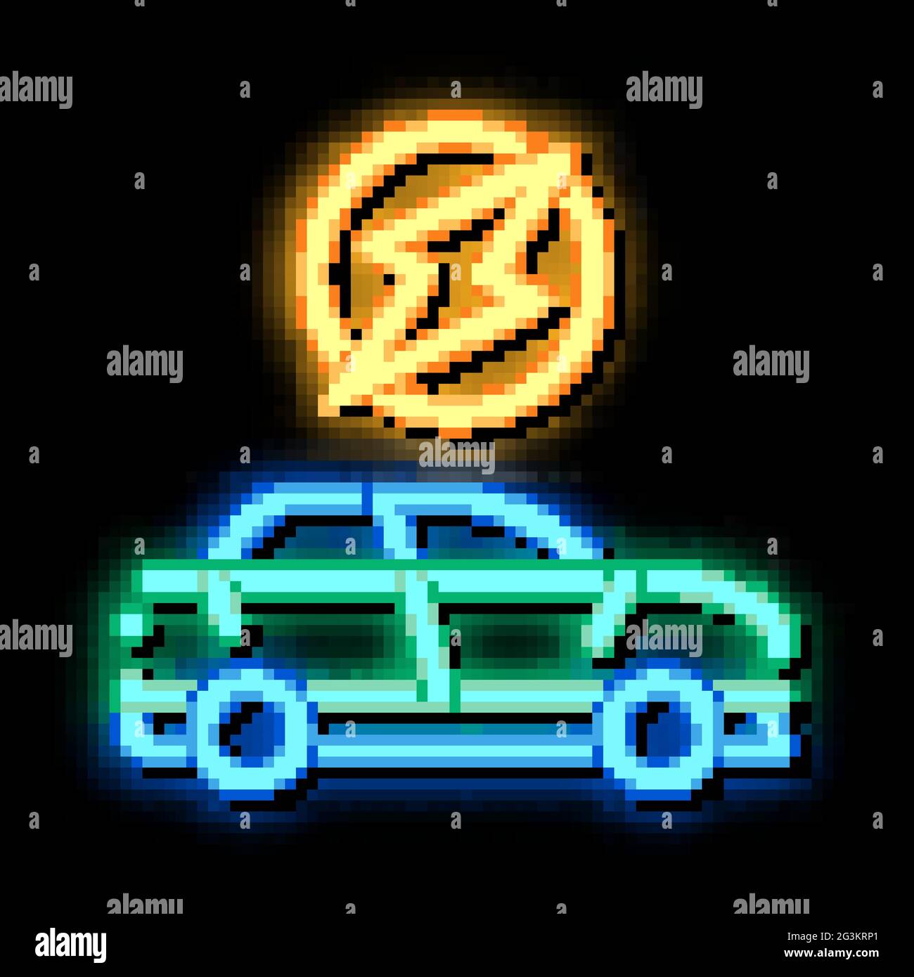 electro car neon glow icon illustration Stock Vector Image & Art - Alamy