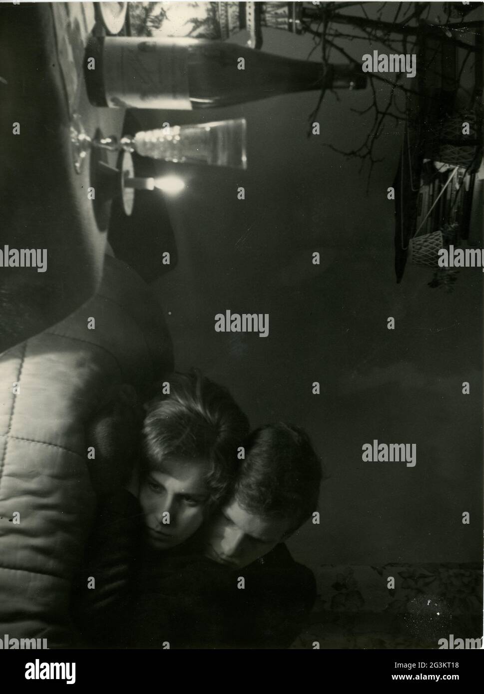 people, couples, 1960s, lovers after a party, 1960s, ADDITIONAL-RIGHTS-CLEARANCE-INFO-NOT-AVAILABLE Stock Photo