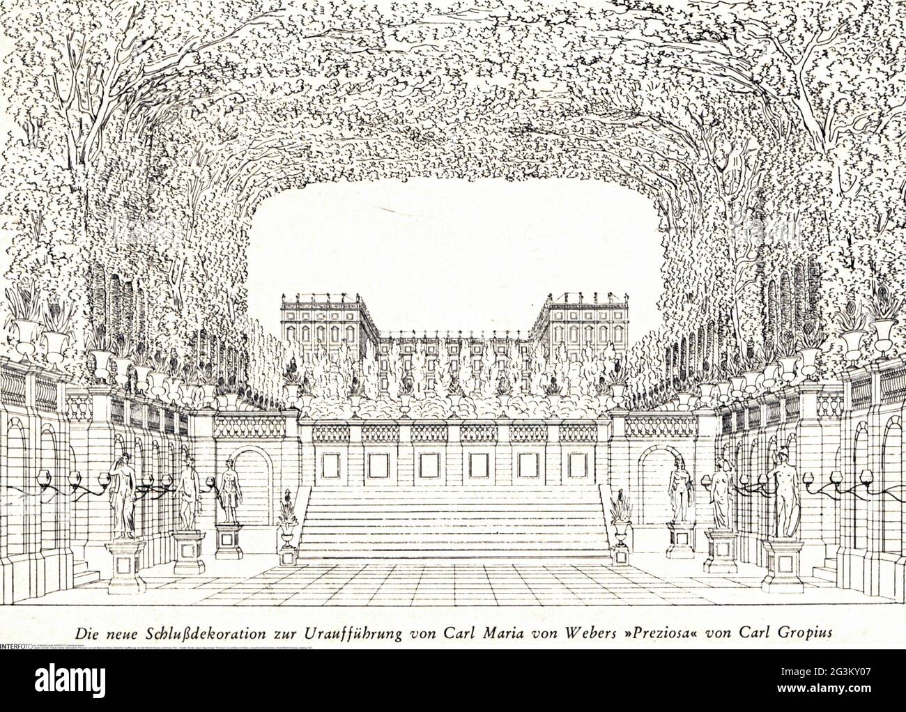 theatre / theater, stage / stage design, 'Preciosa', by Carl Maria von Weber, concept for world premiere, ARTIST'S COPYRIGHT HAS NOT TO BE CLEARED Stock Photo