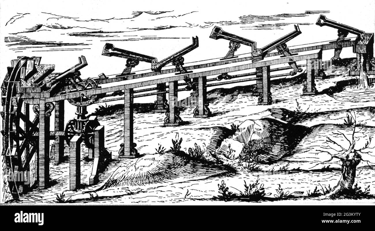 technics, hydraulic engineering, pumping station near Toledo, Spain