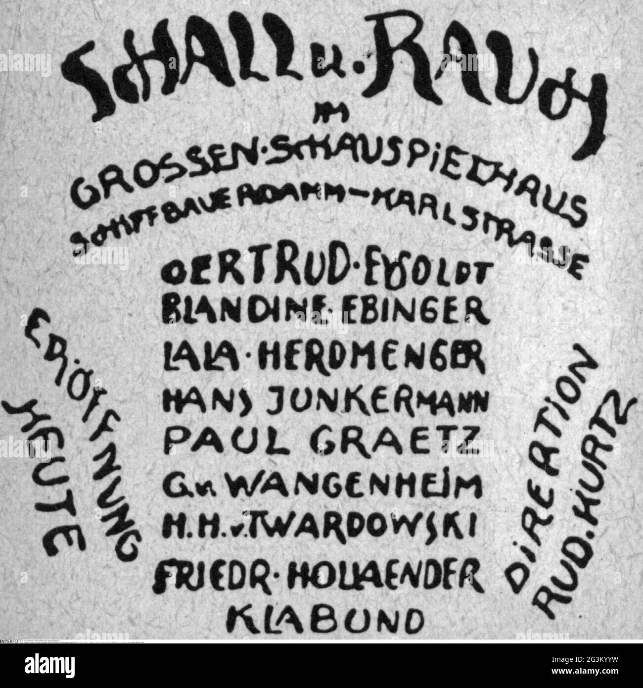 theatre / theater, cabaret, Schall und Rauch, opening program, poster, Berlin, 1901, ARTIST'S COPYRIGHT HAS NOT TO BE CLEARED Stock Photo