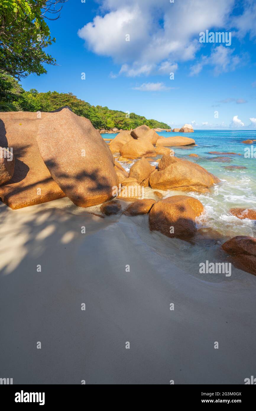 tropical beach anse lazio on praslin on the seychelles Stock Photo Alamy