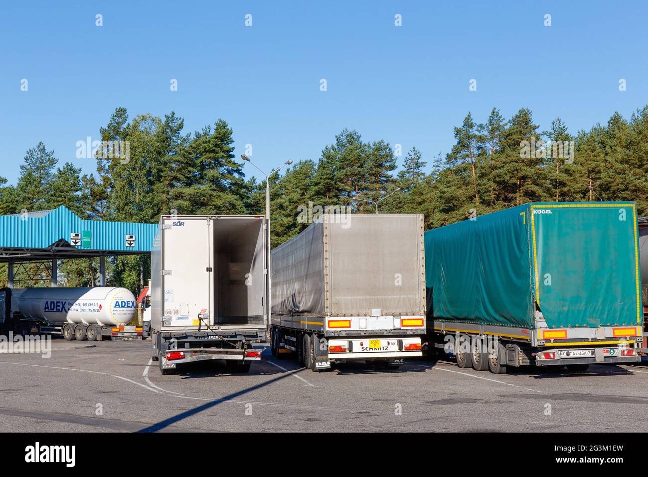 Lorry trucks cars Stock Photo