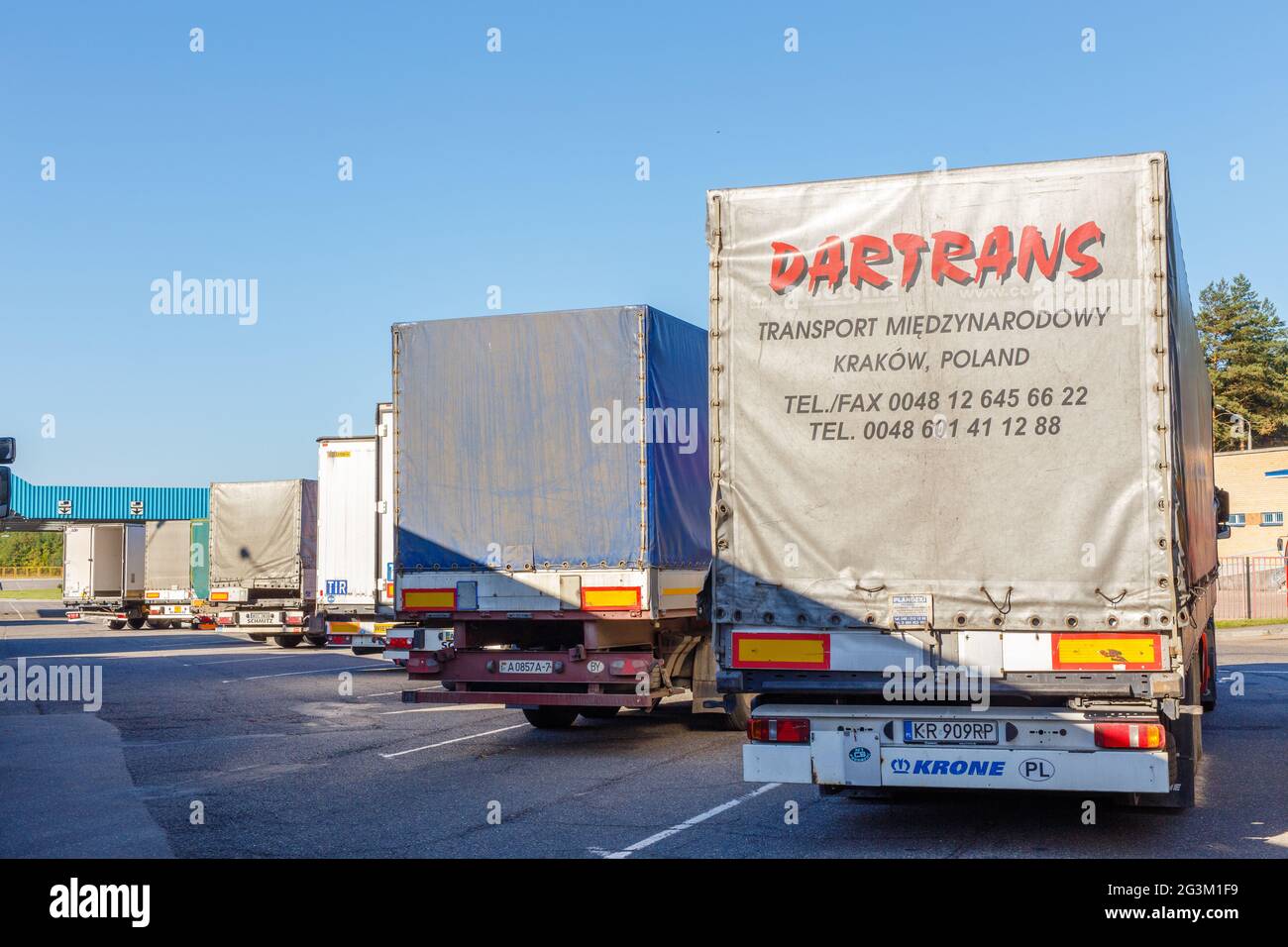 Lorry trucks cars Stock Photo
