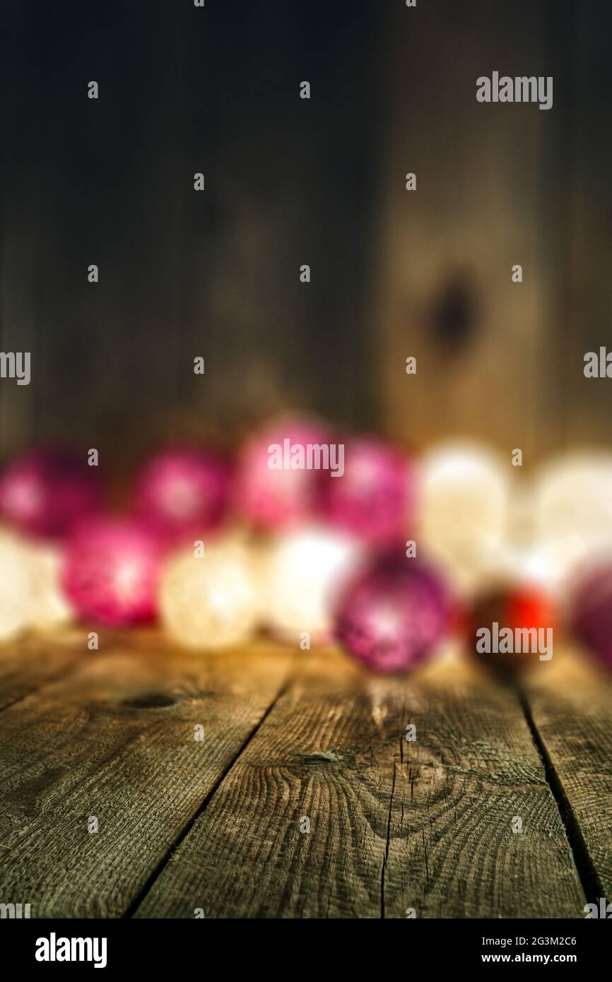 Christmas background with soft blurred lights Stock Photo