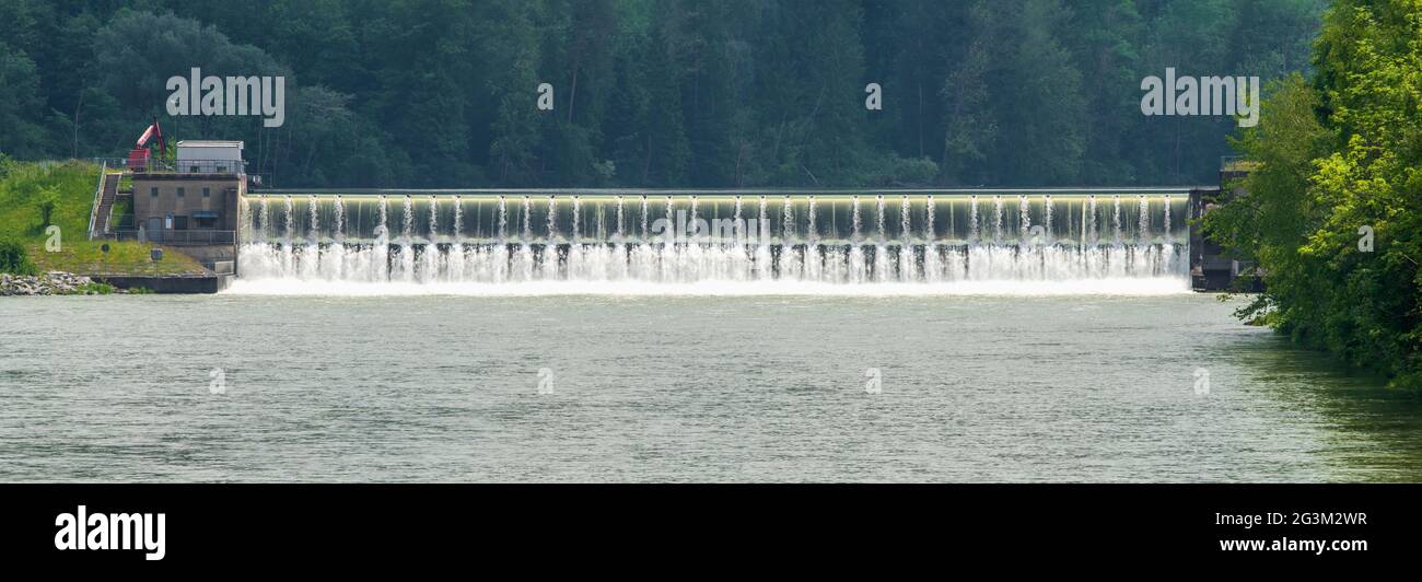 hydro electric power station at river Lech in Germany Stock Photo