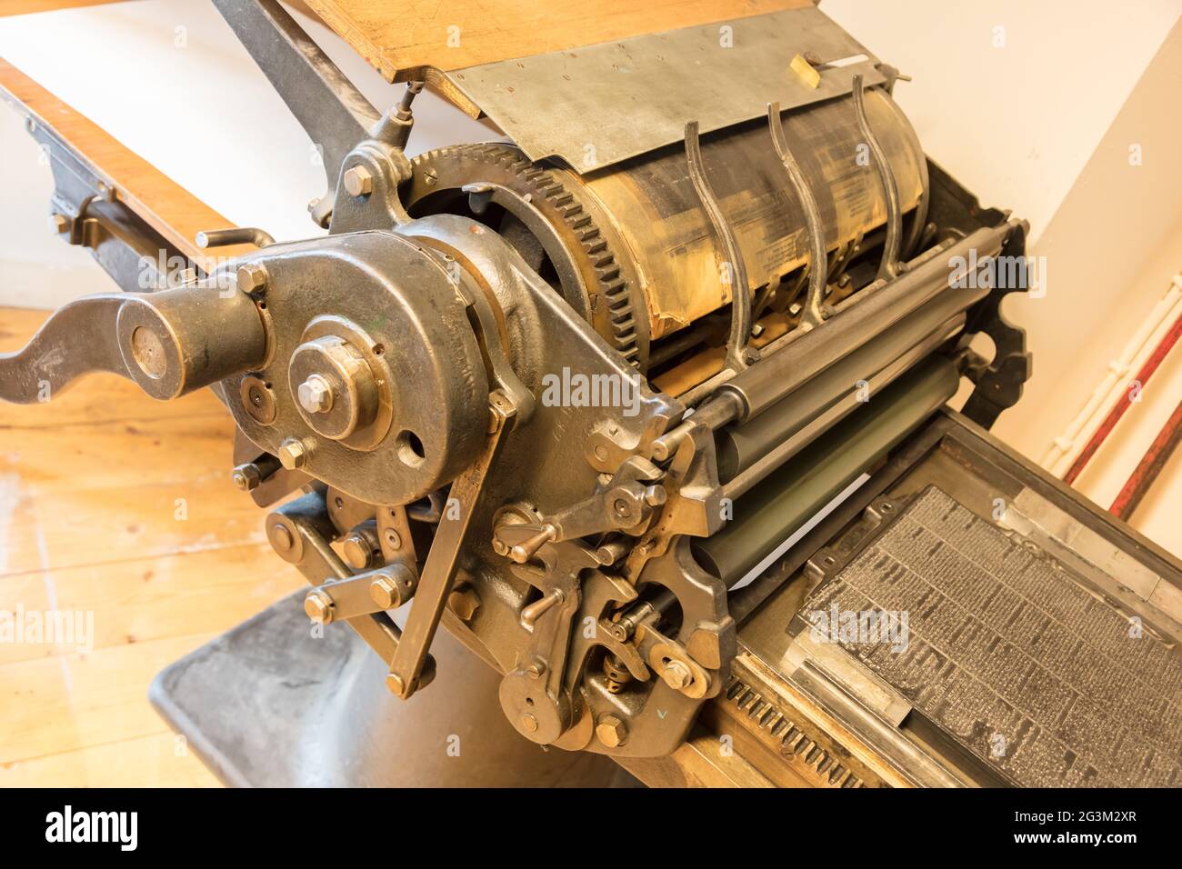 Old offset printing press Stock Photo Alamy