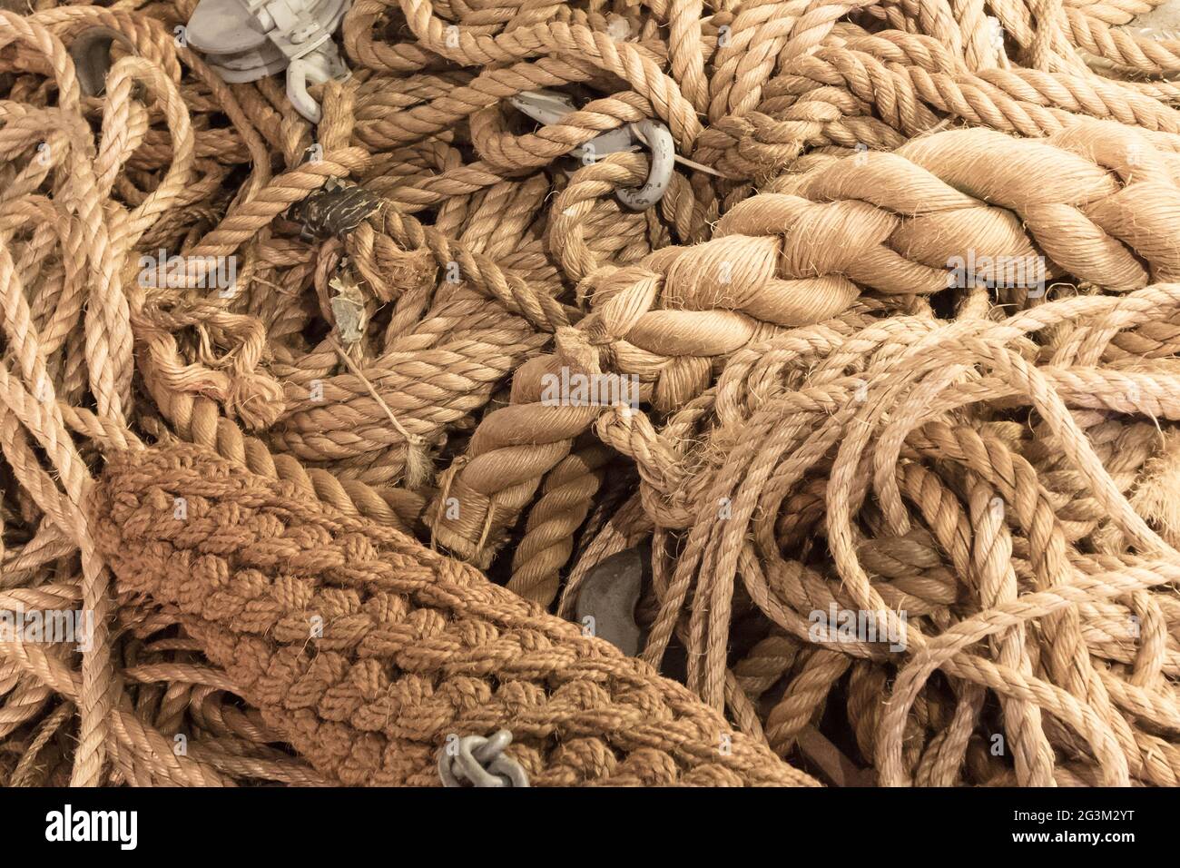 Rope in a pile Stock Photo - Alamy