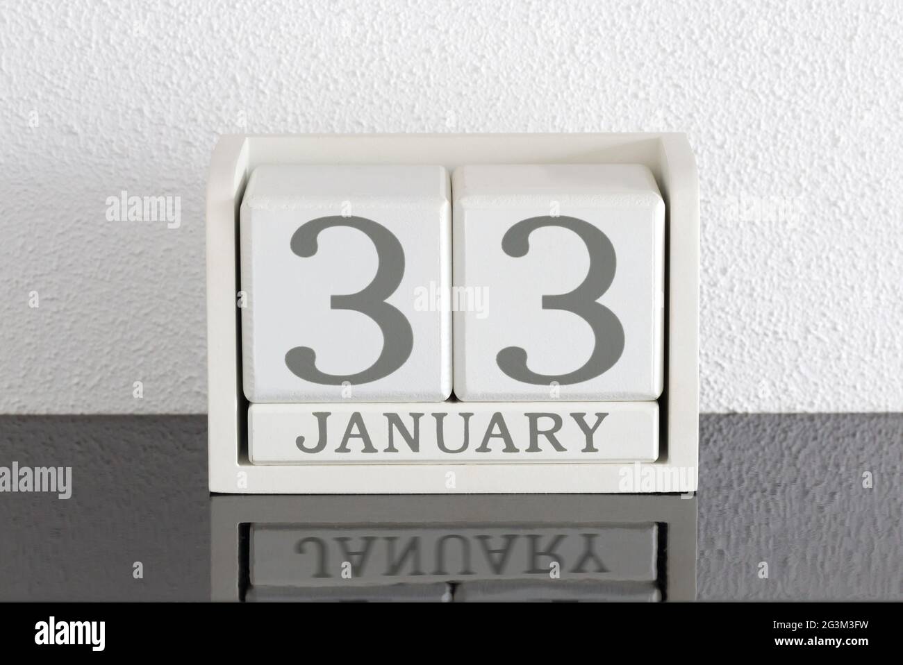 White block calendar present date 33 and month January - Extra day ...