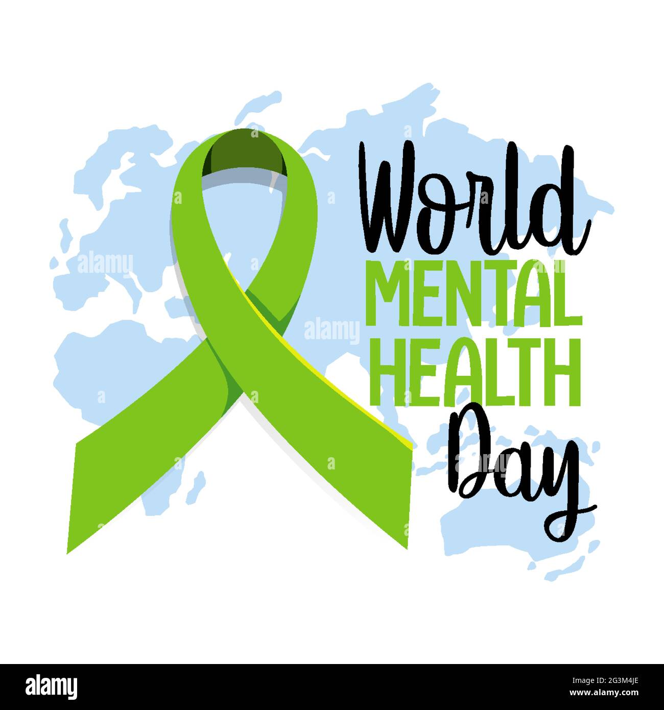 World Mental Health Day banner or logo isolated on white background ...