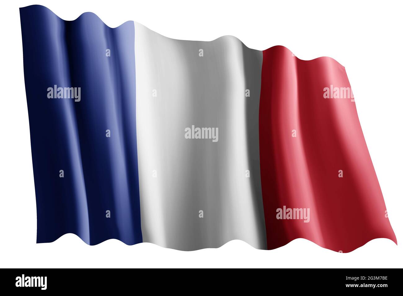 Waving french flag Cut Out Stock Images & Pictures - Alamy