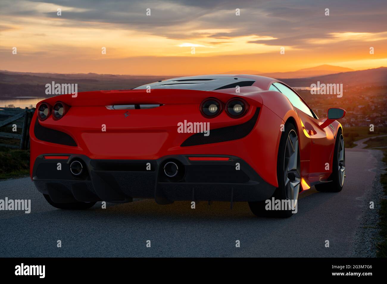 Ferrari f8 Tributo on the road Stock Photo