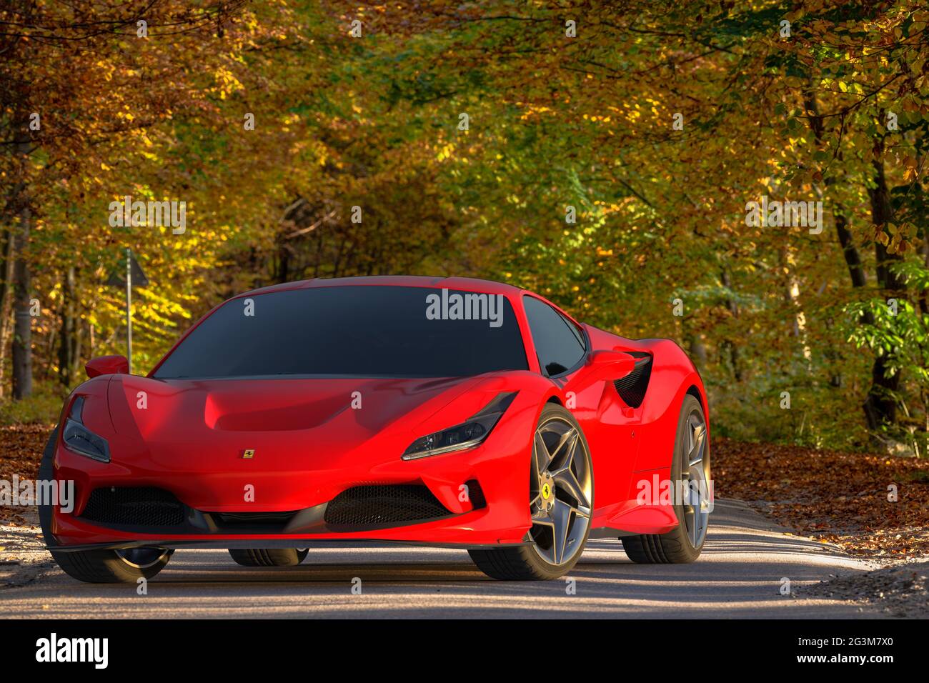 Ferrari f8 Tributo on the road Stock Photo